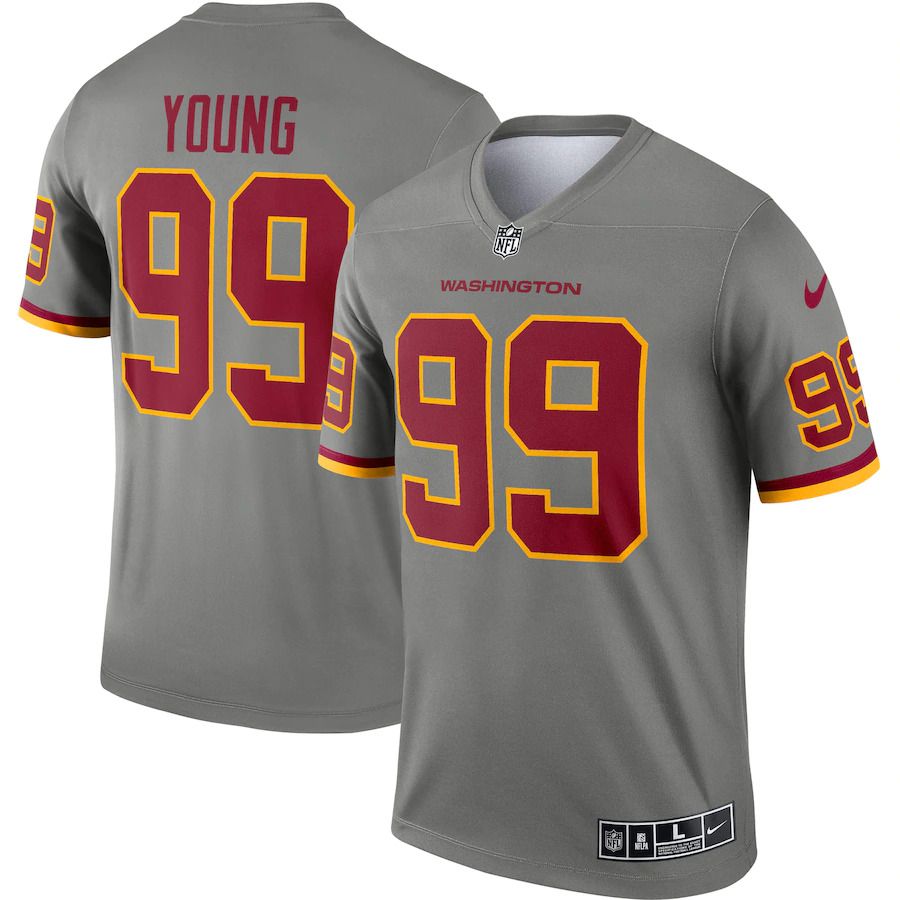 Men Washington Redskins 99 Chase Young Nike Steel Inverted Legend NFL Jersey